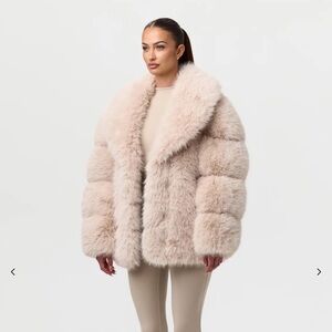 Naked Wardrobe Plush Cream Teddy Jacket